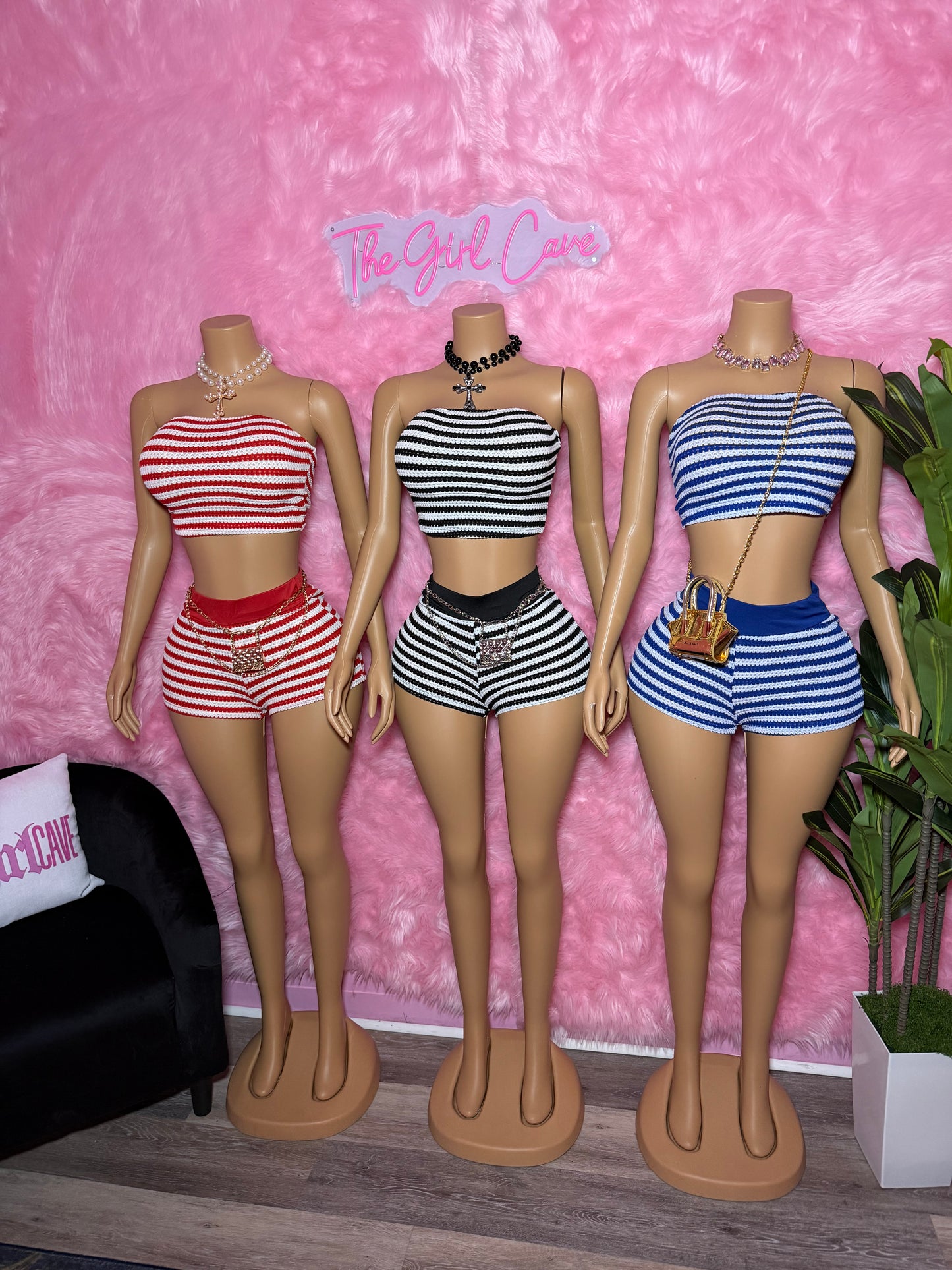 Strapless Stripe Set