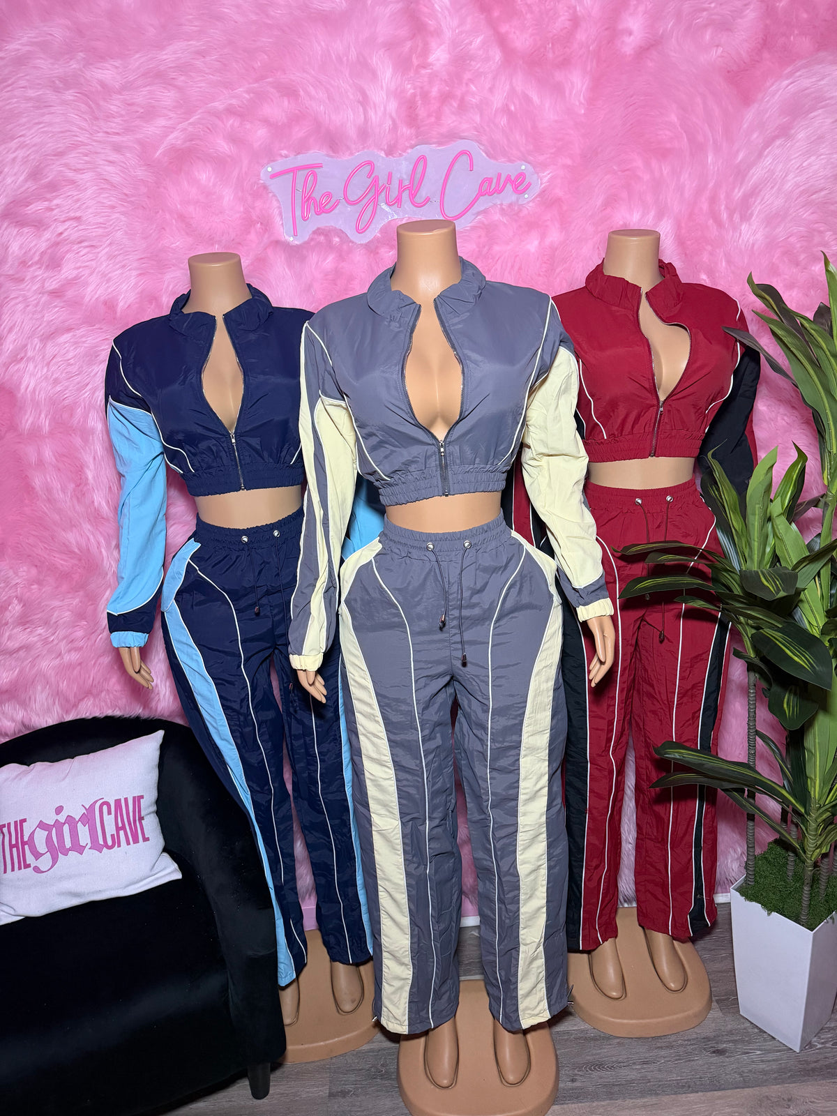 Windbreaker Color-block Pant Sets