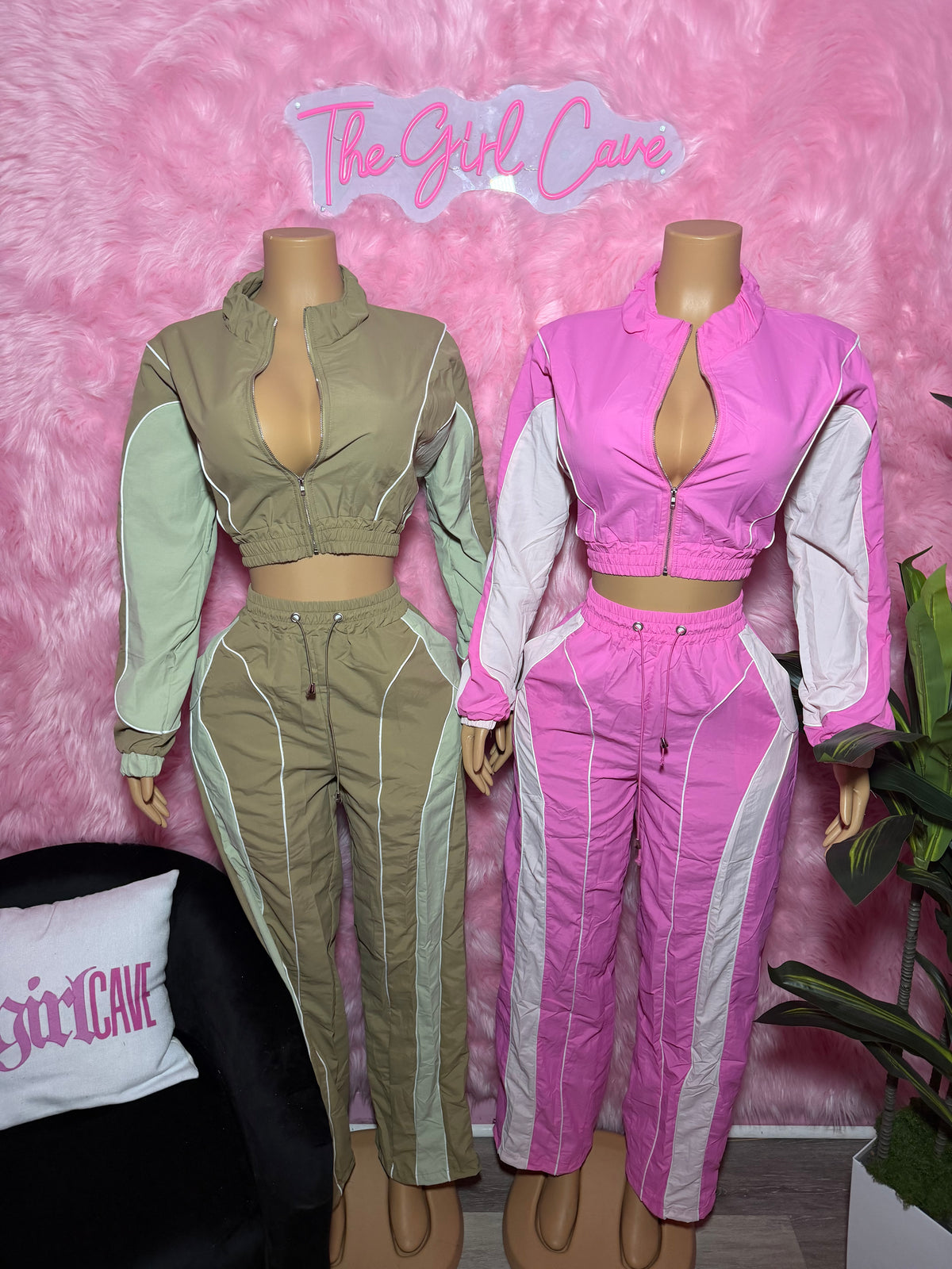 Windbreaker Color-block Pant Sets