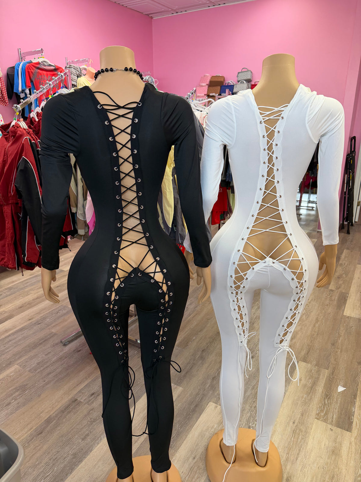 Lace Up Butt Jumpsuit