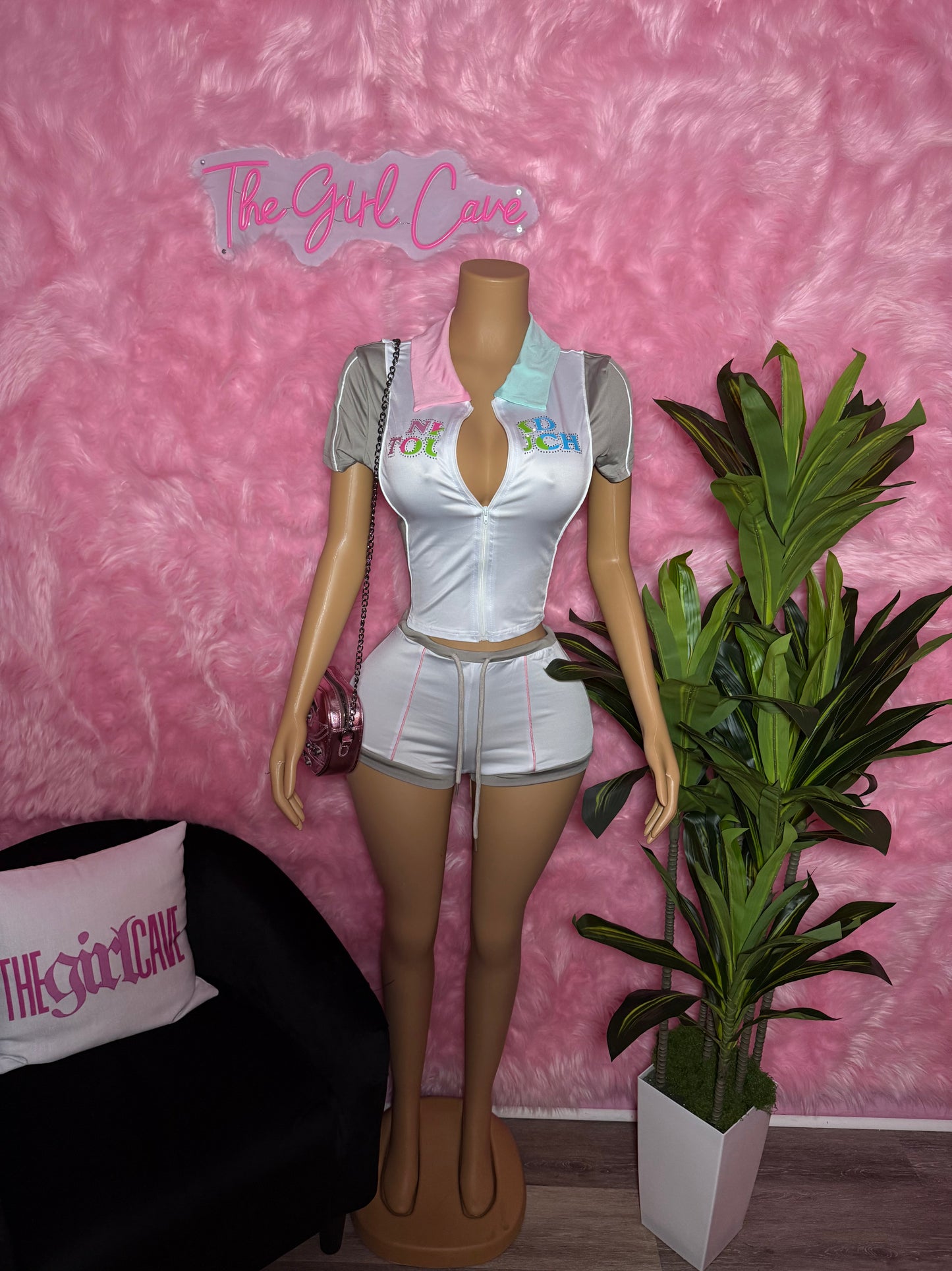 Pastel Rhinestone Short Set