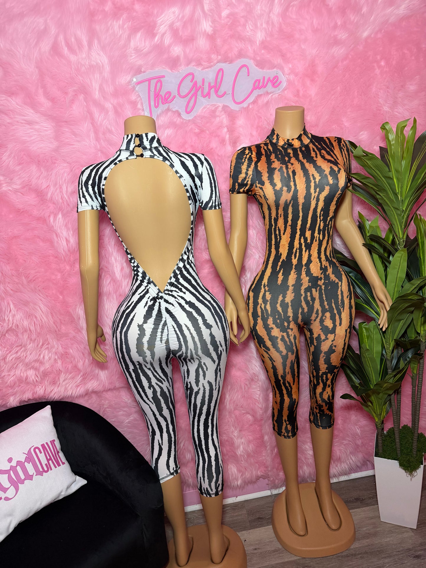 Animal Butt Scrunch Capri Jumpsuit