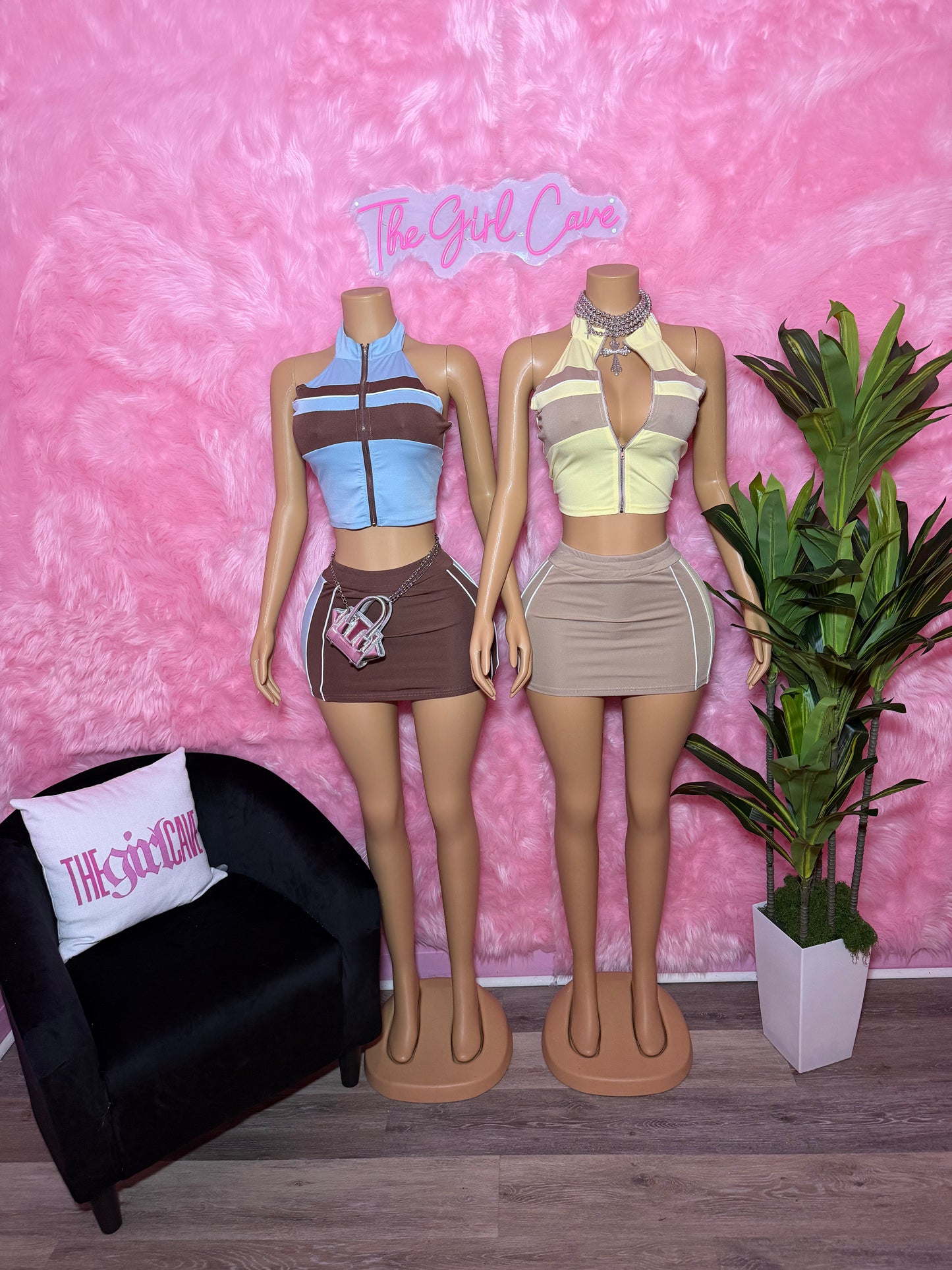 Colorblock Skirt Set