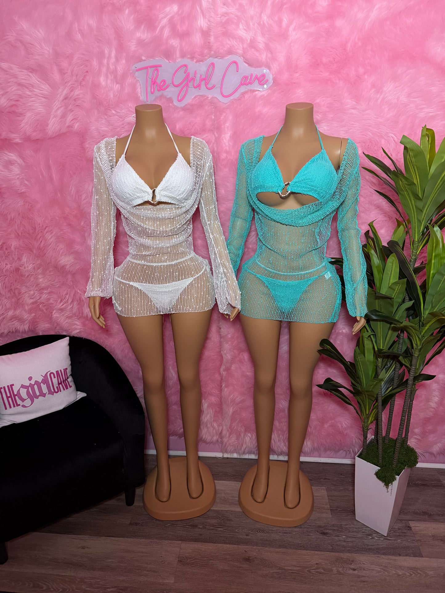 Knit Bikini W/ Cowl Neck Dress