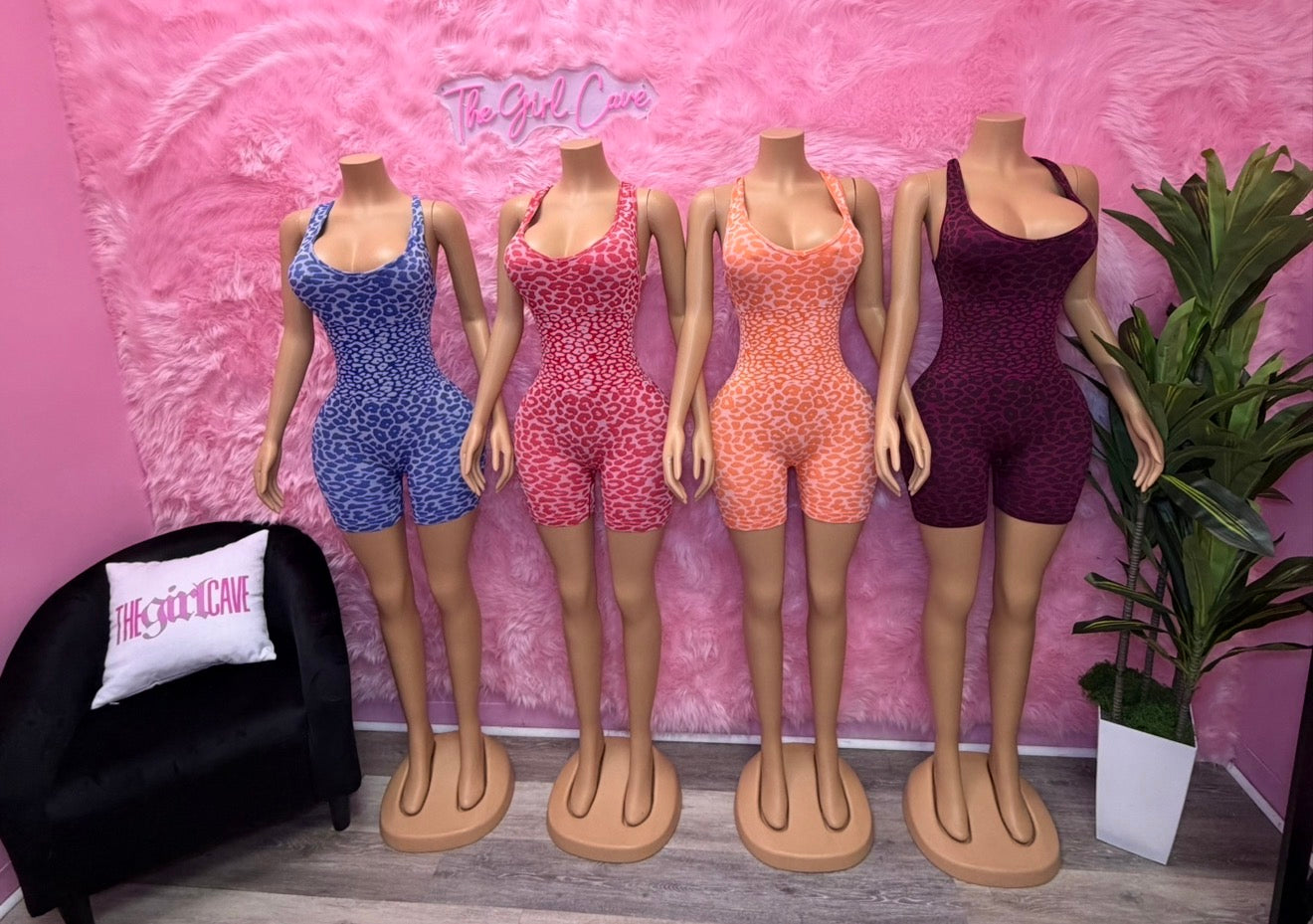 Athletic Cheetah Butt Scrunch Romper