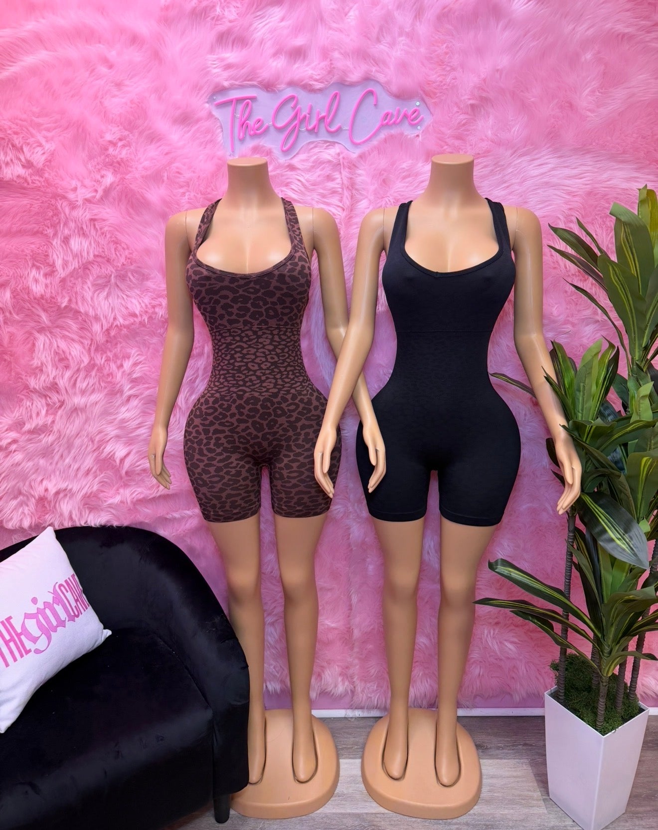 Athletic Cheetah Butt Scrunch Romper
