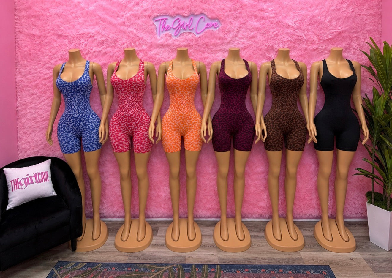Athletic Cheetah Butt Scrunch Romper