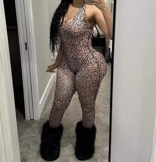 Cheetah Halter Jumpsuit