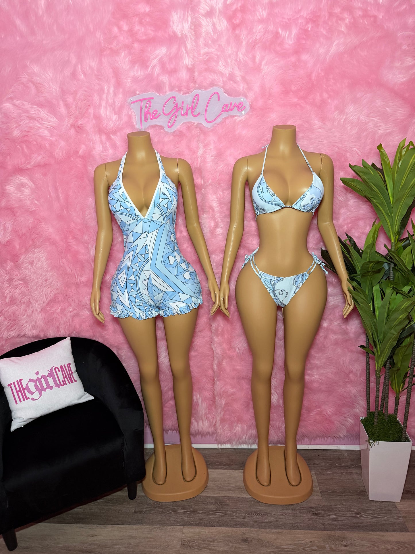 Blue Swim Romper/ Bikini