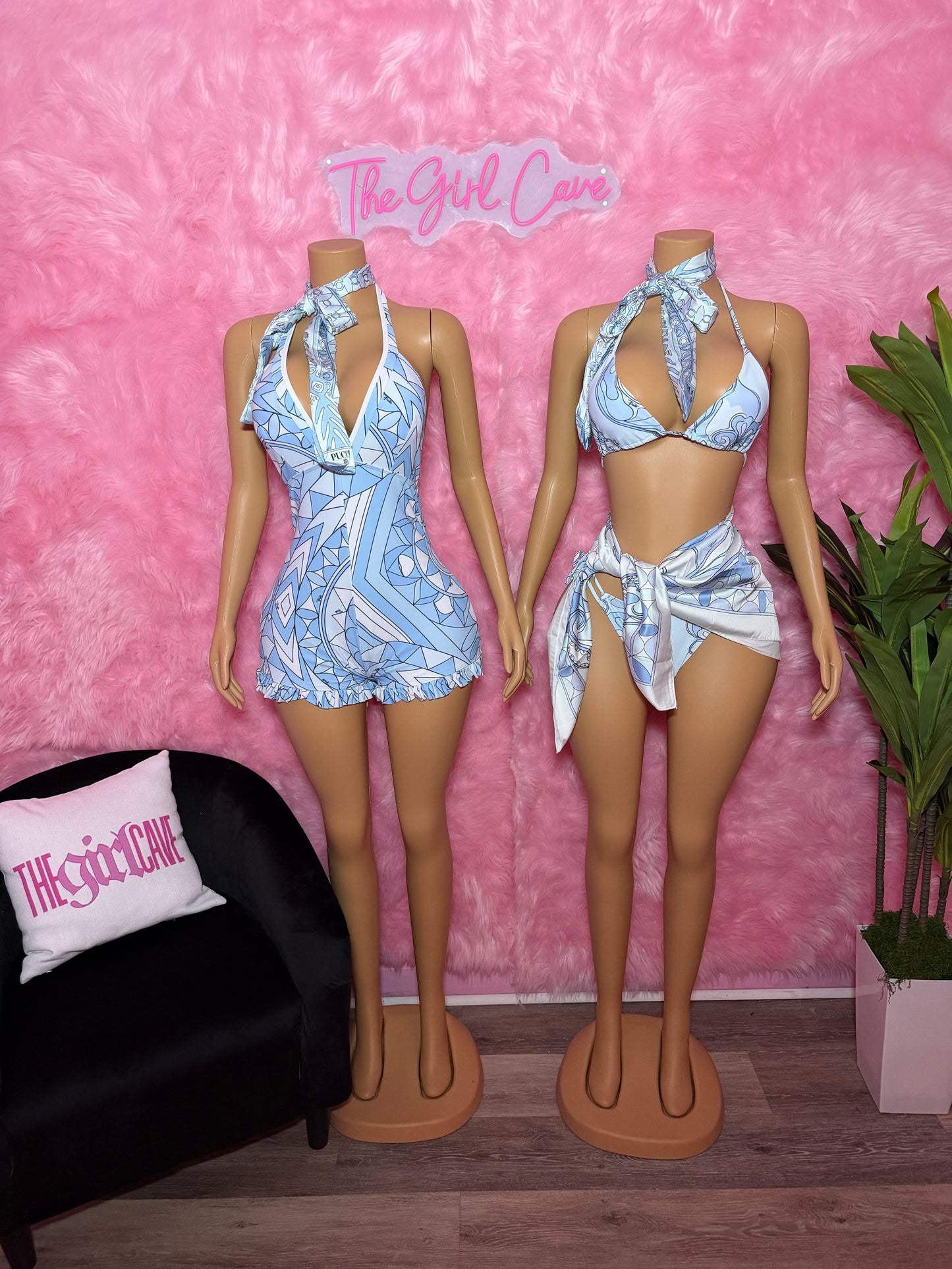 Blue Swim Romper/ Bikini