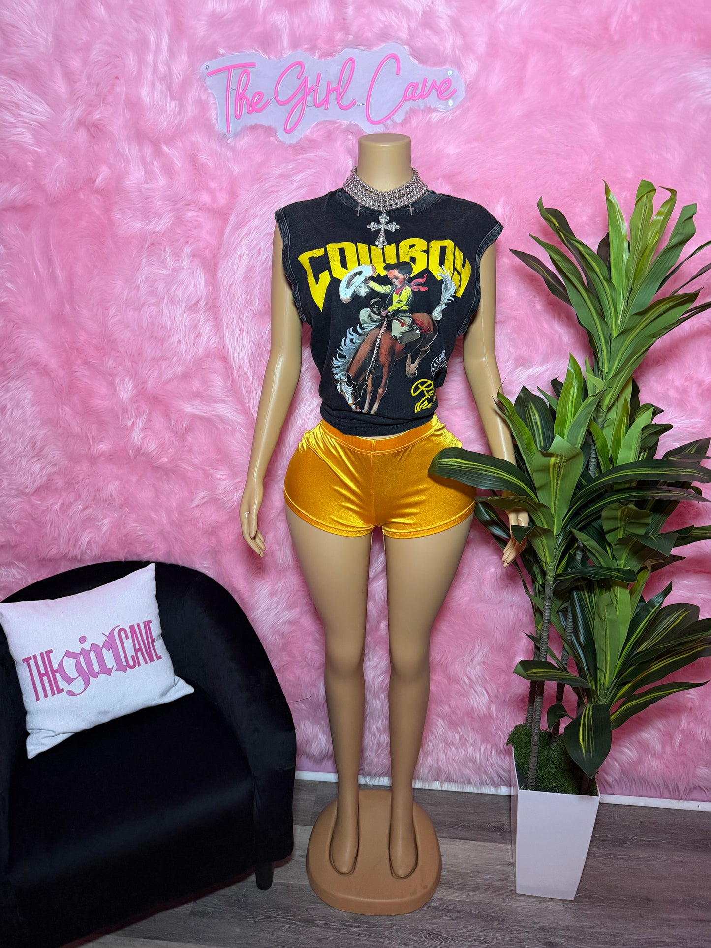 Yellow Cowboy Short Set