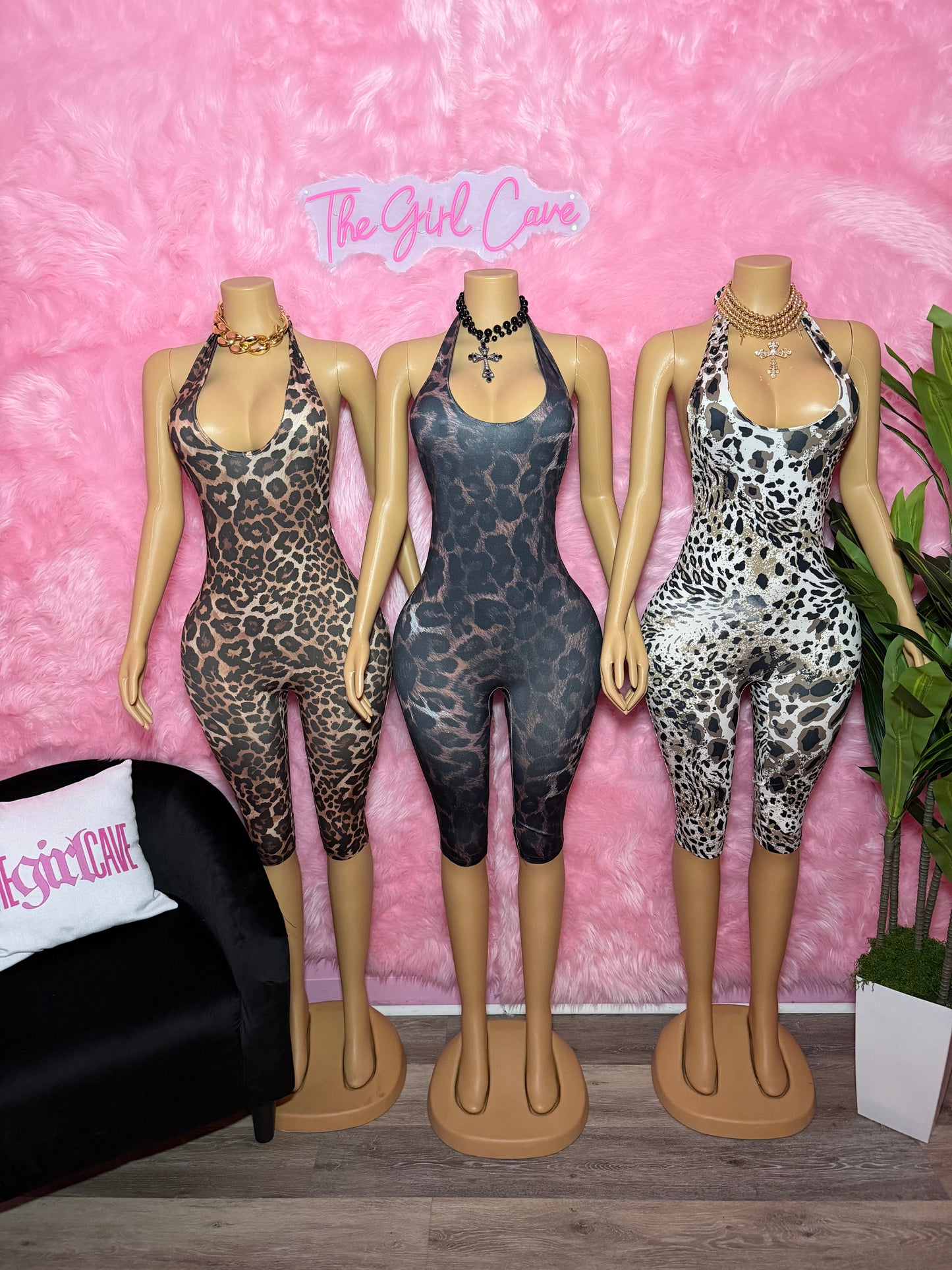 Animal Print Capri Jumpsuit
