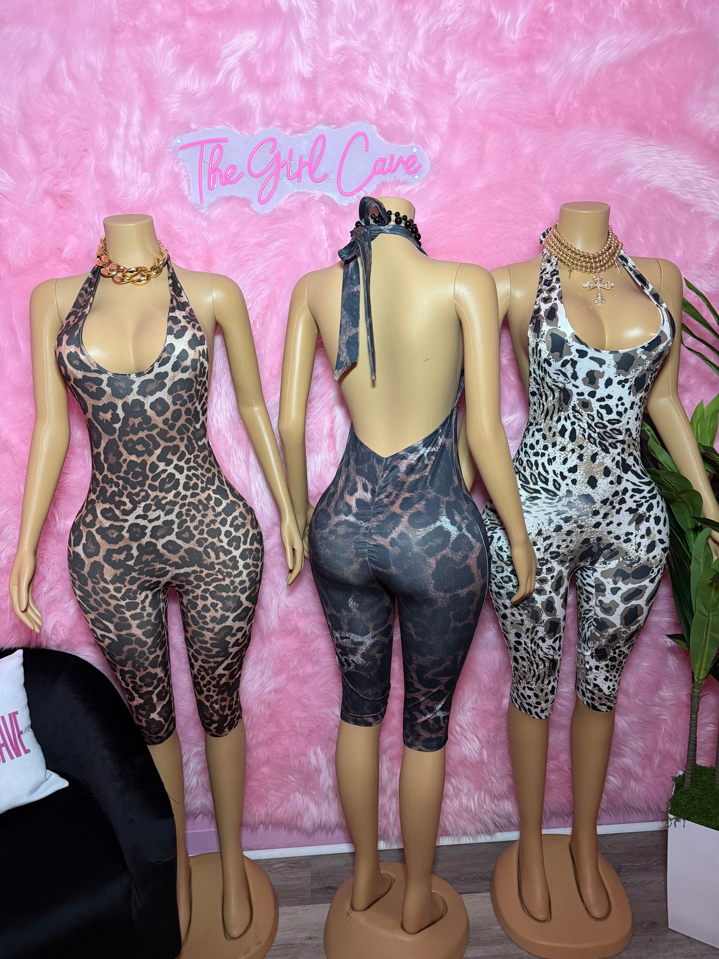 Animal Print Capri Jumpsuit